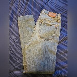 Madewell 10" High Rise Skinny Jeans Women's Size 26 Blue Button Fly Raw Hem